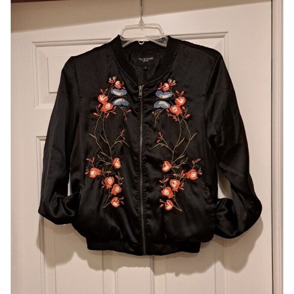 Walter Baker Floral & Butterfly Embroidered Bomber Jacket Size Small - Picture 2 of 16